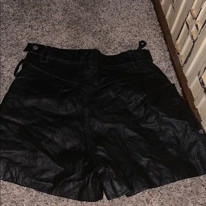 vintage black leather shorts